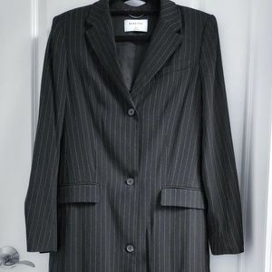 Babaton by Artizia Black Pinstripe Suit - Long Jacket (10) with ankle pant (12)